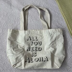 WIMINI HAWAII ALL YOU NEED IS ALOHA recycled tote Made in Hawaii USA